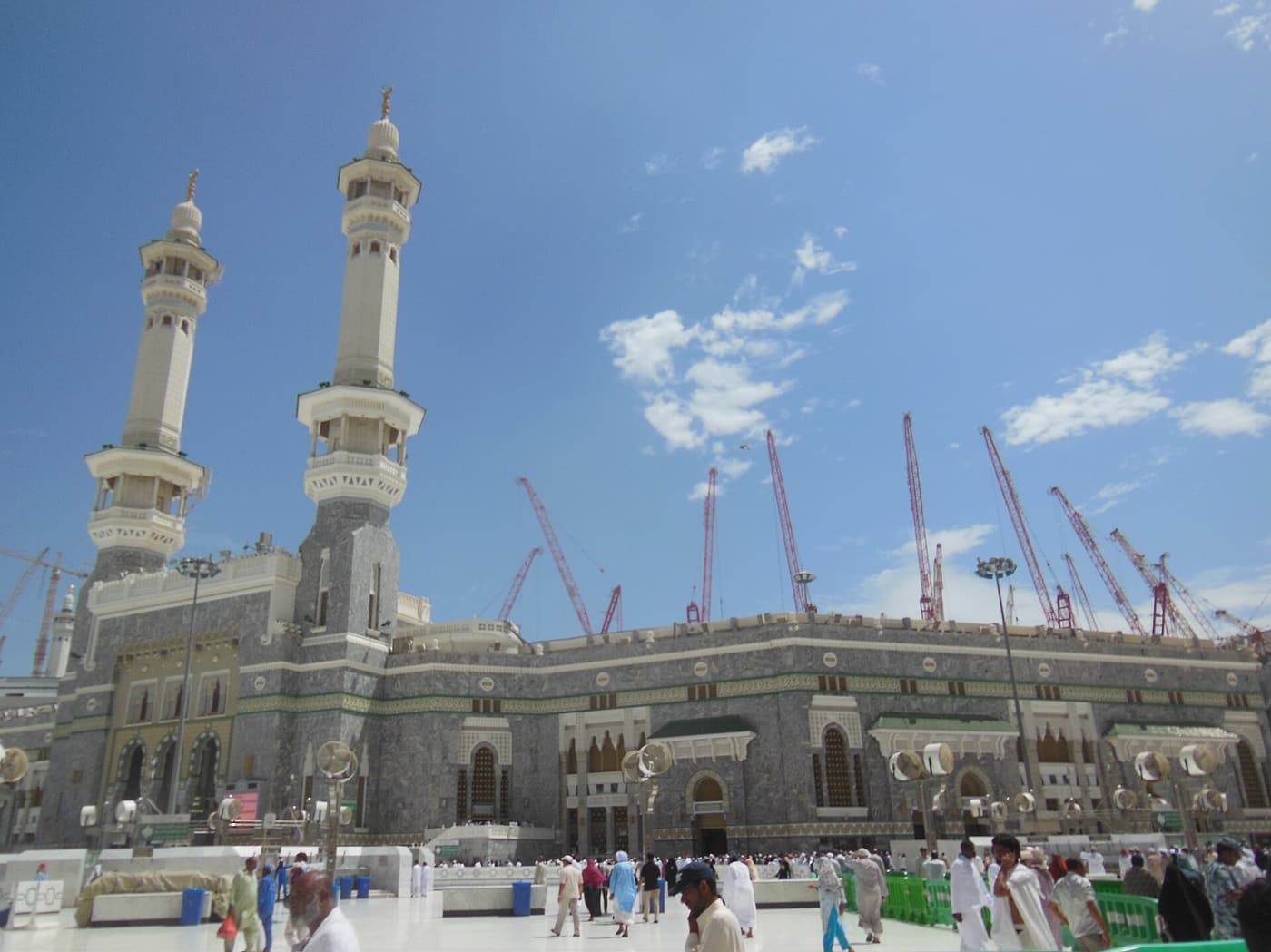The minarets and outer courtyard of Masjid al-Haram, Makkah